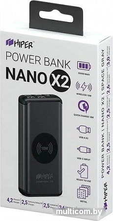 Портативное зарядное устройство Hiper Nano X2