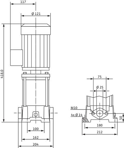 Самовсасывающий насос Wilo Multivert MVIL 102 (1~230 В)