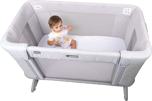Приставная детская кроватка Chicco Next2Me Forever (ash grey cross coll)