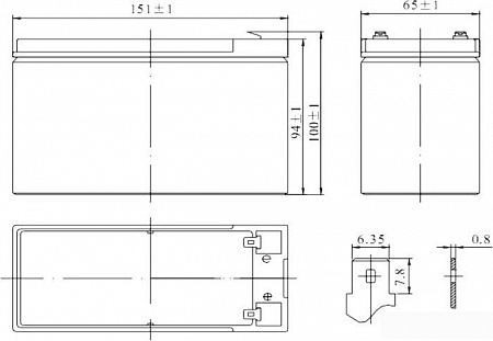 Аккумулятор для ИБП Delta HRL 12-7.2 (12В/7.2 А&middot;ч)