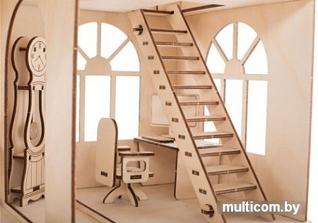 Кукольный домик ХэппиДом Коттедж с пристройкой Premium HK-D011 (с мебелью)