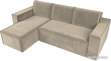 Угловой диван Mebelico Куба угловой 108651 (левый, БНП, микровельвет, бежевый)
