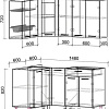 Готовая кухня Интерлиния Мила 12x15 без столешницы (дуб золотой/антрацит)