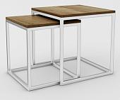 Журнальный столик Hype Mebel Дуэт 40x50-100 (белый/дуб галифакс олово)