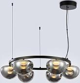 Подвесная люстра Ambrella light LH12003/6 BK/GD/SM (черный/золото/дымчатый)