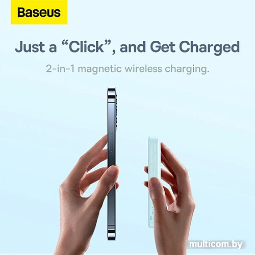 Внешний аккумулятор Baseus Magnetic Wireless PPCX020003 6000mAh (голубой)