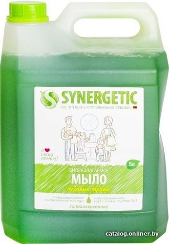 Synergetic Мыло жидкое для мытья рук и тела Луговые травы 5 л