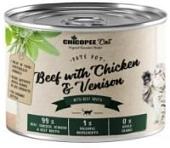 Консервированный корм для кошек Chicopee Kitten с говядиной, курицей и олениной 195 г