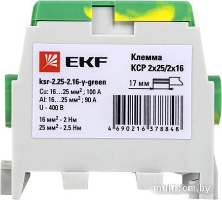 Клемма EKF PROxima KSR-2.25-2.16-Y-Green