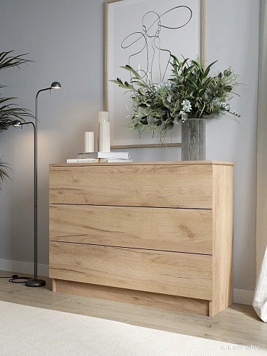 Комод Горизонт Нео 1050 3 ящика (дуб золотой крафт)