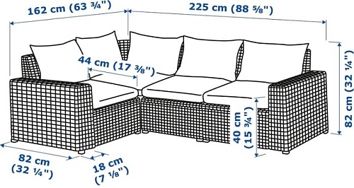 Садовый диван Ikea Соллерон 492.884.96