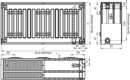 Стальной панельный радиатор Лидея ЛУ 30-510 500x1000