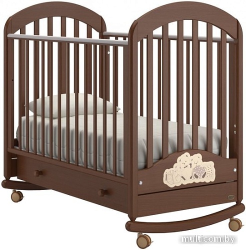 Классическая детская кроватка Nuovita Grano Dondolo (темный орех)