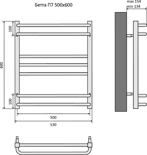Полотенцесушитель Aquatek Бетта П7 500x600 AQ KRC0760CH