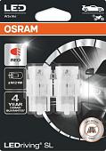 Светодиодная лампа Osram W21W LEDriving Red 2шт