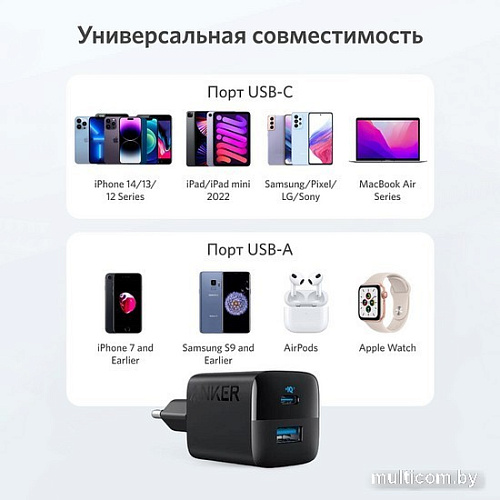 Сетевое зарядное Anker 323 33W USB-C/USB-A