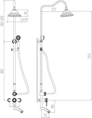 Душевая система Lemark Jasmine LM6662ORB