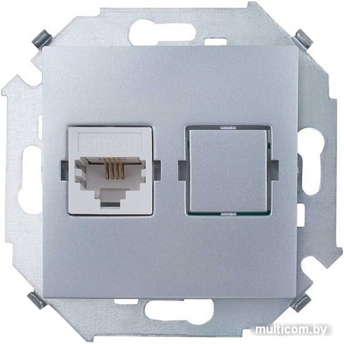 Розетка телефонная Simon 1591480-033 (алюминий)