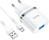 Сетевое зарядное Hoco N1 Ardent microUSB (белый)