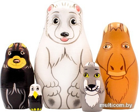 Развивающая игра Брестская Матрешка Полярные животные (набор 5 шт)