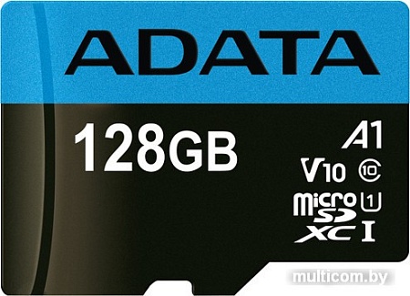 Карта памяти A-Data Premier AUSDX128GUICL10A1-RA1 microSDXC 128GB (с адаптером)