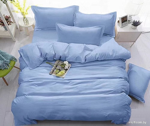 Реноме Евро Оливковая коллекция на резинке 180x200 Васильковый 15-4031 (поплин)