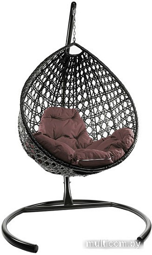 Подвесное кресло M-Group Капля Люкс 11030205 (коричневый ротанг/коричневая подушка)