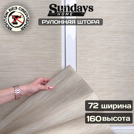 Рулонные шторы Sundays Home Форест 72х160 с 2-мя направляющими LM-15 150см (бежевый)