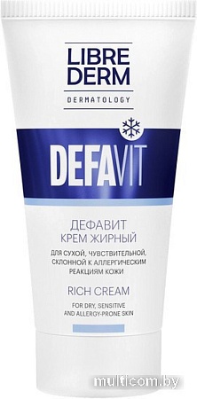 Librederm Крем для лица Defavit восстанавливающий успокаивающий витаминный жирный (50 мл)