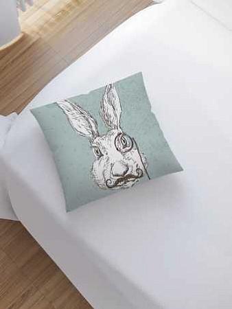Чехол на подушку JoyArty Заяц-джентльмен sl_54022