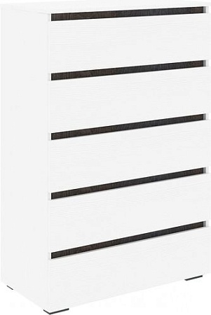 Комод Кортекс-мебель Бари 80 5ш (белый/белый/береза)