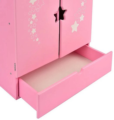 Шкаф для кукол Leader Toys Diamond Star c дизайнерским звездным принтом 74219 (розовый)