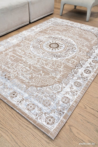 Ковер для жилой комнаты Radjab Carpet Бьянка Прямоугольник D026A 8817RK-B (1.2x1.8, Cream Shirink/Vizon Fdy)