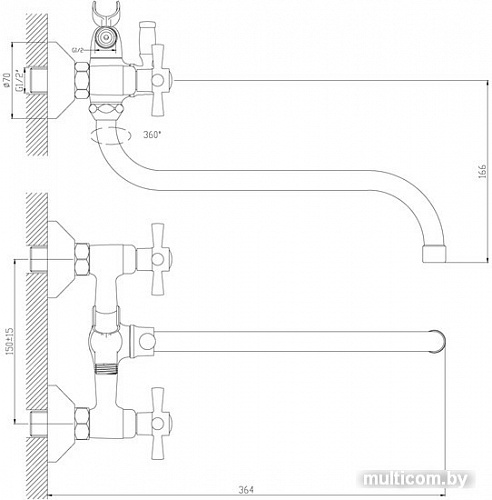 Смеситель Decoroom DR46045 (хром/черный)