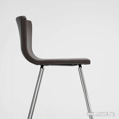 Стул Ikea Бернгард (хром/мьюк темно-коричневый) 604.614.42