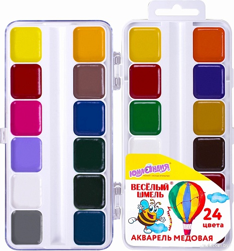 Акварельные краски Юнландия Веселый шмель 192363 (24 цв)