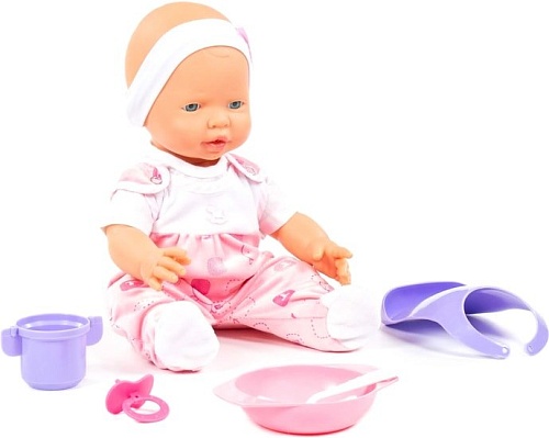 Пупс Полесье Веселый с соской и набором для кормления 86754