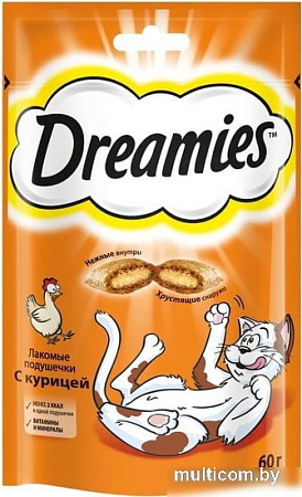 Лакомство для кошек Dreamies лакомые подушечки с курицей 60 г