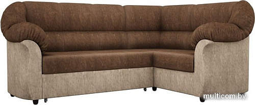 Угловой диван Mebelico Карнелла 60278 (коричневый/бежевый)
