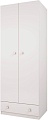 Шкаф распашной Polini Kids Simple двухсекционный с 1 ящиком 0001302.9 (белый)