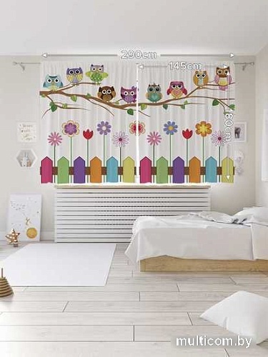 Комплект штор JoyArty Веселые совы Oxford DeLux 1.45x1.8 м (2 шт)