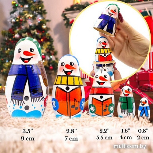 Развивающая игра Брестская Матрешка Снеговик (набор 5 шт)
