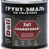 Грунт-эмаль Dali Графитовая по ржавчине 3 в 1 0.75 л (серый)