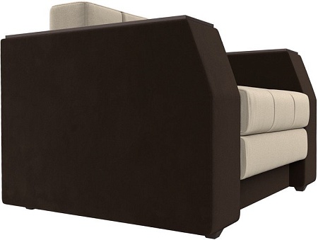 Кресло-кровать Лига диванов Атлантида 28414 (микровельвет, бежевый/коричневый)