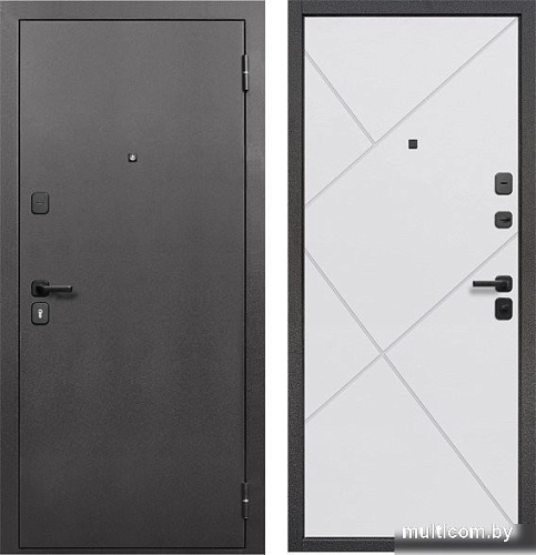 Металлическая дверь Guard 7см Серебро/белый матовый (86x205, правая)