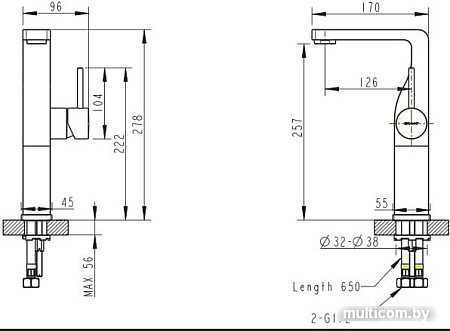 Смеситель Bravat Arc F16061C-A2-ENG (хром)
