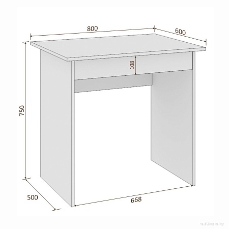 Стол Кортекс-мебель Эльф 80-1ш (береза)