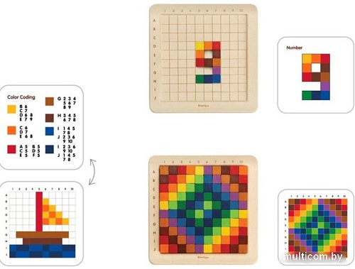 Кубики Plan Toys Счеты-мозайка 5468