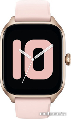 Умные часы Amazfit GTS 4 (золотистый, с розовым ремешком из фторэластомера)
