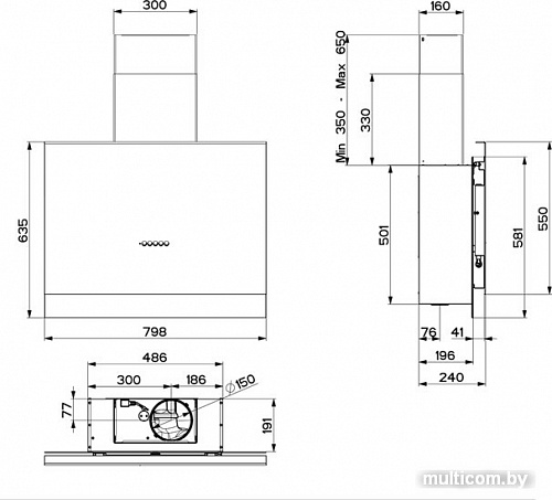 Кухонная вытяжка Faber Talika DG Matt A80 330.0543.972